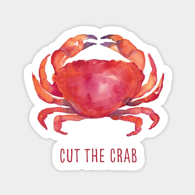 Cut the crab watercolor illustration with funny quote Sticker by kittyvdheuvel